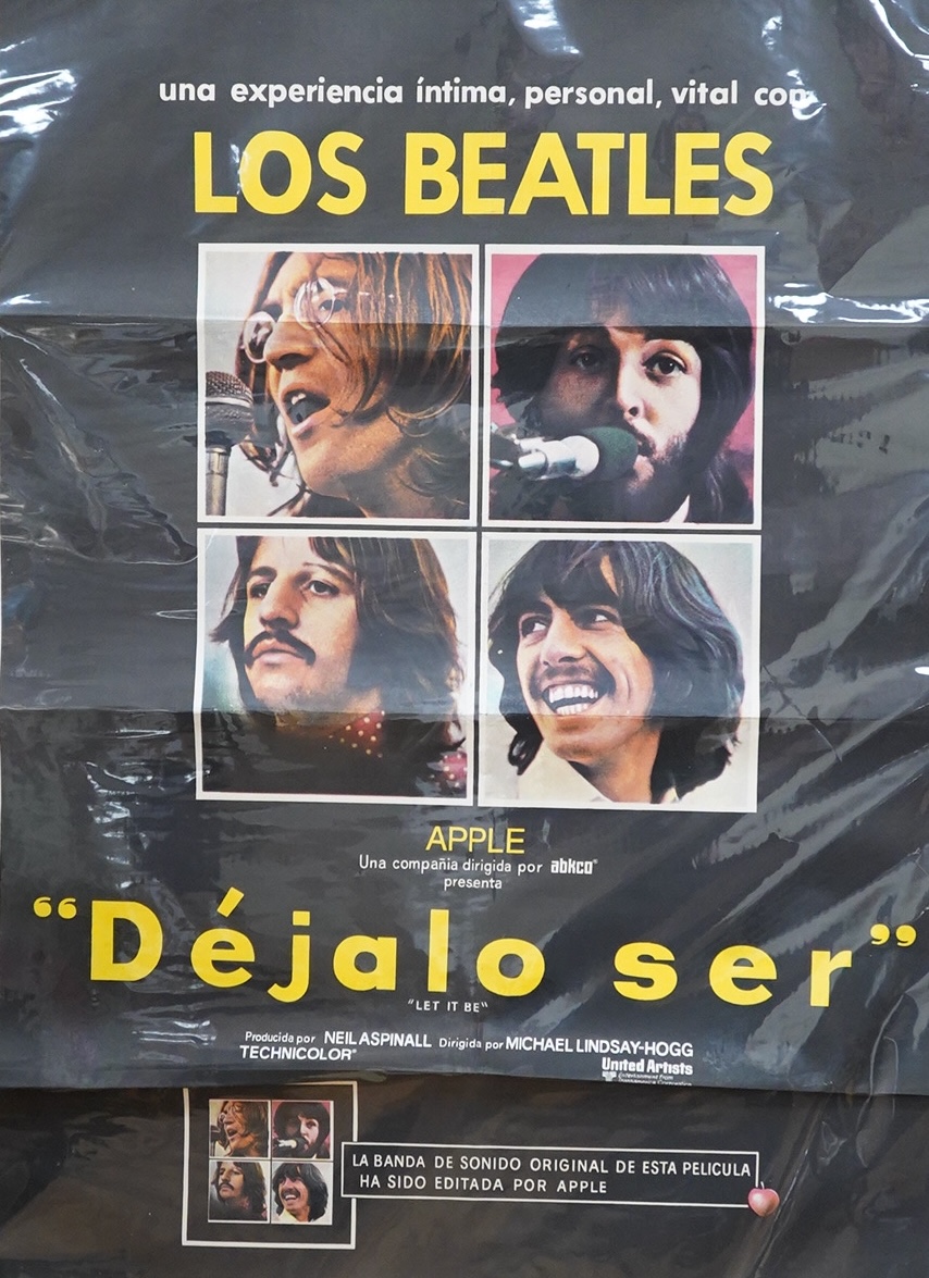 The Beatles interest; an original 1960s Argentinian promotional poster for The Beatles album, Let It Be, printing credits to the lower edge read; ‘Industria Argentina, Lito. Fenix-Humbolot 240. Bs. As.’, 107.5 x 74cm